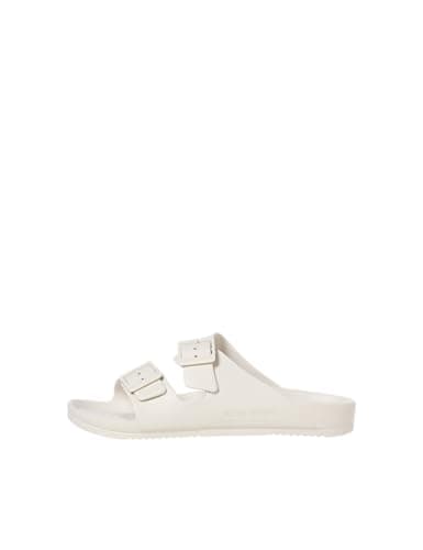 Image of JACK & JONES Mens Sandal Double Buckle Adjustable Strap Open Toe Slides for Men - Summer, Beach, Hiking, walking, Moonbeam Colour, Size- 7 UK