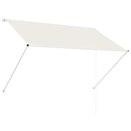 Image of vidaXL Retractable Awning 200x150cm Cream Garden Window Door Canopy Sun Screen