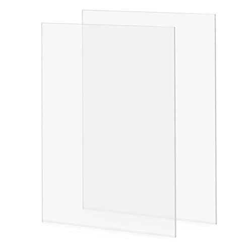 Image of 2 PCS Clear Plexiglass 42 x 29 cm Plastic Acrylic Sheet 2mm Thick, Clear Acrylic Sheet A3 Transparent Plastic Sheet Plexiglass Panels for Househld Decoration, Display, Picture Frame, Painting