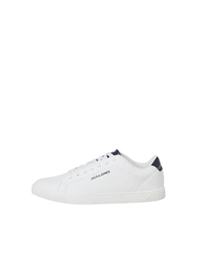 Image of JACK & JONES Mens Bosley Sneaker Trainers White/Navy 10 UK