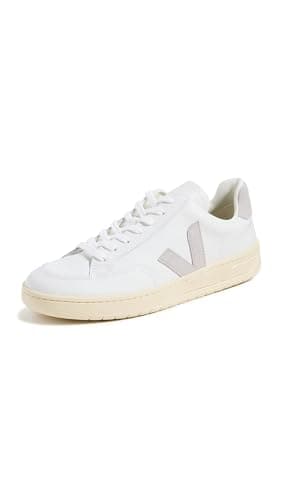 Image of Veja Men's V-12 Sneakers, Extra White/Light Grey, 7 UK