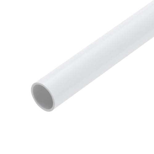 Image of sourcing map 1/2 Inch PVC Rigid Tube Round Pipe Tubing Hardware Tubing 12mm ID 14mm OD 9" Length White High Impact for Water Pipe, Crafts, Cable Sleeve