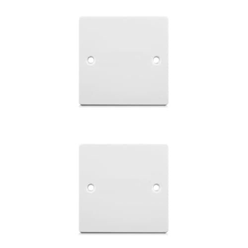 Image of Blanking Plate, Socket Blanking Plate, 2 Pack Single BlankingSocketPlate, with Screws, Standard White CoverPlate, for Electrical Sockets Back Box Home Electrical Outlets (86mm x 86mm)