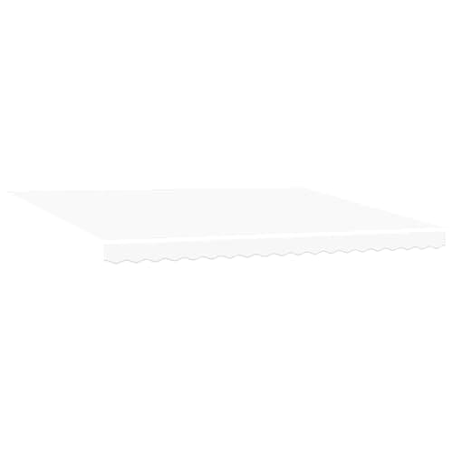 Image of vidaXL Retractable Awning Manual White 450 x 300 cm Fabric, Modern Rectangular Retractable Awning, Outdoor Shade Solution for Garden and Terrace, Flexible Sun Protection Shelter
