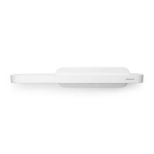 Image of Brabantia - Mindset Shower Shelf with Squeegee - Easy Storage - Hygienic Water Drain System - Holds Up to 2 kg - Corrosion Resistant - Fixing Materials Included - Fresh White - 42.1 x 9 cm