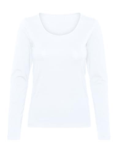 Image of VERO MODA Women's Vmlulu LS U-Neck Top JRS Ga Noos Long-Sleeved Shirt, Bright White, M