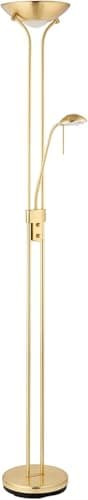Image of National Lighting Mother and Child Uplighter Floor Lamp with Reading Light - Satin Brass Finish Floor Lamps for Living Room R7s/G9 Bulbs (Bulb Included)