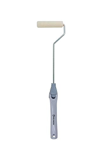 Image of ROLLINGDOG Radiator Paint Roller with 4" Velour Small Roller Sleeve and Long Adjustable Handle, Gloss Painting for Walls, Ceilings, Skirting Boards