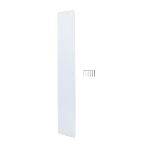 Image of EAI Satin Door Push Plate, 425 x 75mm Plain Finger Push Plate with Radius Corners Satin Aluminium