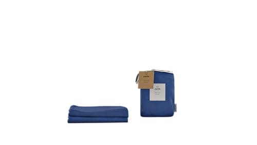 Image of Panda® 100% Bamboo Organic UK Double Fitted Sheet Deep Sea Navy | Soft & Breathable | Luxury High Thread Count | Extra Deep Fitted Skirt | Antibacterial & Hypoallergenic | Moisture-Wicking | Easy Wash