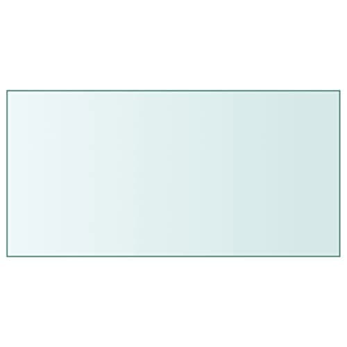 Image of Gecheer Table Top Desk Top Dining Tabletop, Replacement Tabletop Home Indoor Furniture Transparent 50x100 cm Tempered Glass
