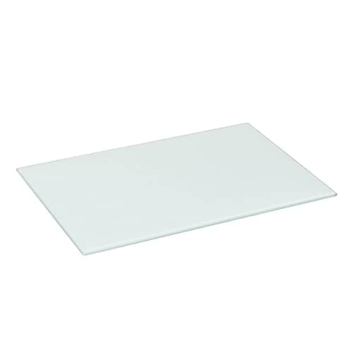 Image of Harbour Housewares Glass Chopping Board - 40x30cm - White - Medium Dining Place Mats Cutting Mat Worktop Saver for Kitchen Cooking, Baking, Vegetable Preparation