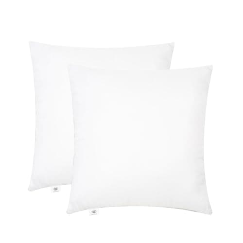 Image of Makimoo Cushion Inserts 45cm x 45cm (18" x 18"), Throw Pillow Inserts Hollowfibre Filling for Sofa, Bedding Cushion Pads (Pack of 2)