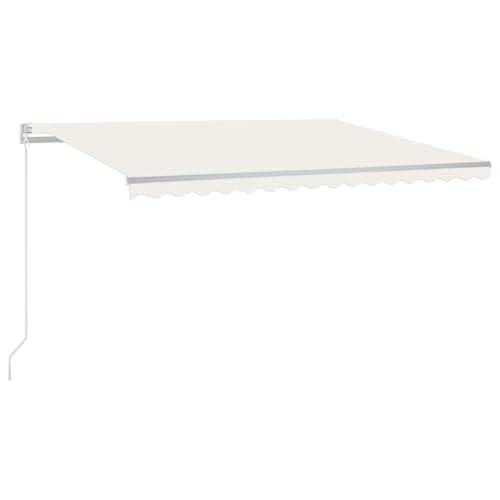 Image of vidaXL Manual Retractable Awning Outdoor Lawn Garden Canopy Patio Sun Shade Balcony Terrace Terrace Shelter Arm Awning 450x300 cm Cream