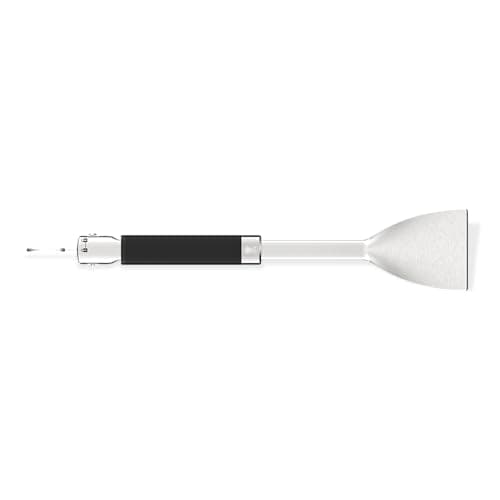 Image of Weber barbecue tongs, flat, optimum for gripping delicate food, with locking system, dishwasher-safe - silver (3400425)