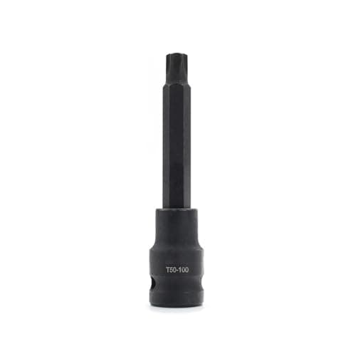 Image of 1/2" Drive T50 Impact Socket Extra Long 100mm, T50 Torx Bit Socket Male Star High Strength Impact Rated for Hard to Reach Areas, Durable & Reliable Star Bit for Mechanics and DIY Projects