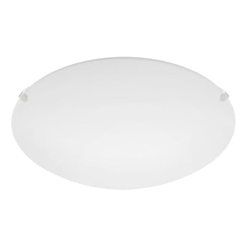Image of Eglo Mars 1-Flame Steel Ceiling Light, White Colour and White satined Glass wall lamp, E27 Socket
