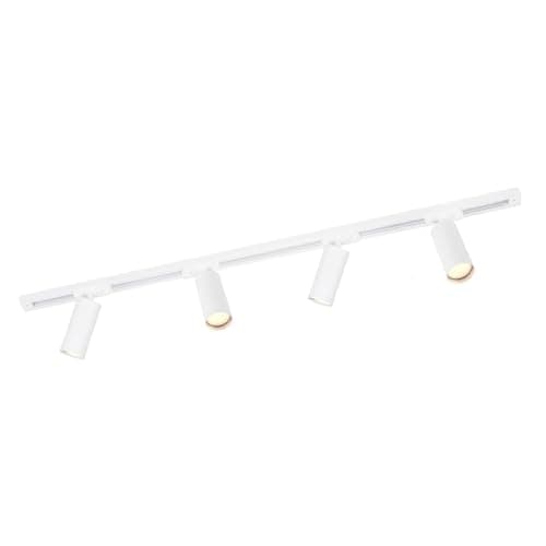 Image of Ledvion - Track Lighting, 1m, 1-Phase, 3W, Including 4 GU10 LED Bulbs, White, 2700K, 4 Spotlights, Ceiling Lights, gu10 led Bulbs, Kitchen Lights Ceiling, Extendable & Flexible