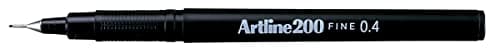 Image of Artline 200 Fineliner Pen Water-based Ink 0.4mm Tip 0.4mm Line Black Ref A2001 [Pack of 12]