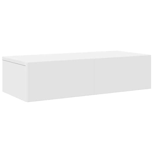 Image of vidaXL Wall Shelf with Drawers - Engineered Wood Storage Cabinet - Floating Design - White - 60x26.5x15 cm - Maximum Capacity 60kg - Modern Versatile for Bedroom and Living Room