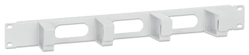 Image of Intellinet 19 Inch Cable Management Panel, 1U, 4 Short Plastic Rings, Grey