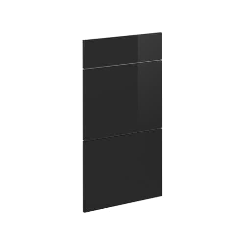 Image of Vicco Kitchen front Raul, Black high gloss, 39.6 x 70.4 cm furniture front for the base cabinet with drawers, suitable for Raul kitchen cabinets for easy installation