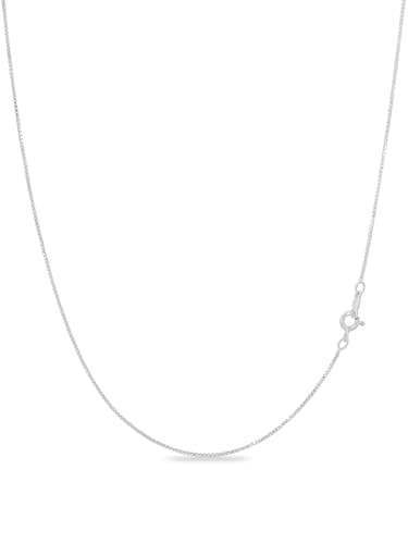 Image of KEZEF 925 Sterling Silver Box Chain Necklace for Women Girls Men - Made in Italy - 20 Inches | 50cm