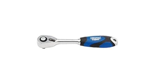 Image of Draper 26502 1/4-Inch Square Drive 72 Tooth Micro Head Reversible Soft Grip Ratchet , Blue