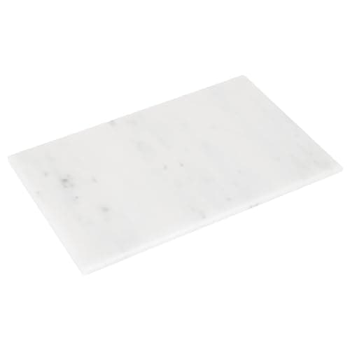 Image of Argon Tableware Marble Chopping Board - 30 x 20cm - White - Rectangle Cutting Board Solid Worktop Protector Mat Serving Platter for Slicing Vegetables, Cutting Meat, Meal Preparation