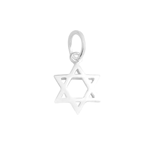Image of SUGARKITTEN LONDON Sterling Silver 8mm Hollow Six Pointed Star Hex Star of David Charm Pendant