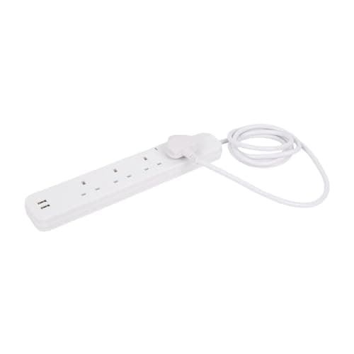 Image of Kingavon - 4-Way Extension Lead with 2m Cable & 2 USB Ports