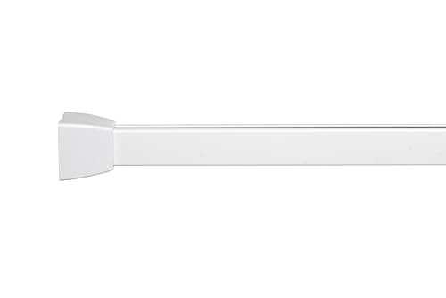 Image of Croydex Professional Profile 800 L-Shaped Shower Rail with Ceiling Support/Hooks and Gliders, 76 x 167.5 cm, White