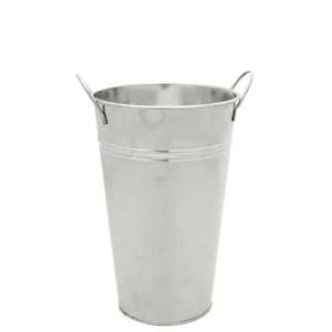 Image of Floralcraft® 25cm Galvanised Flower Vase with Handles, Metal Vase For Floral Arrangements Shop Home Table Event Wedding Party Décor