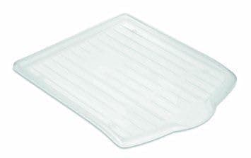 Image of Concept4u Drip Tray With Raised Feet 39 x 45cm Clear Plastic Portable Dish Drain Board Sloping Draining Tray Pots Pans Bowls Cooking Holder Fruit Vegetable