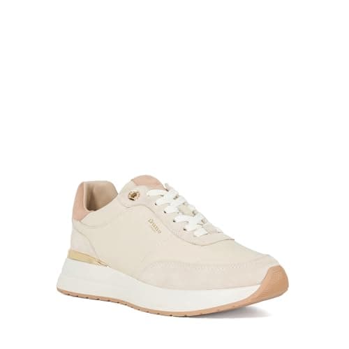 Image of Dune London Ladies Emotion Lace Up Runner Trainers Size UK 5 Cream