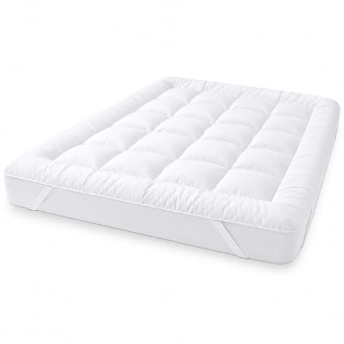 Image of GMTEXTILE Thick Single Mattress Topper 5cm, Microfiber Single Bed Topper Single Bed Mattress Toppers Best Anti Allergenic (Single 90 X 190cm)