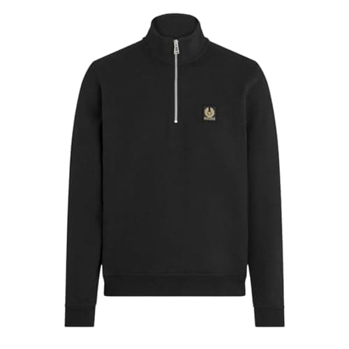 Image of Belstaff Quarter Zip Sweat Top in Black XL