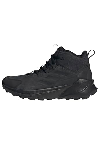Image of adidas Men's Terrex Trailmaker 2 Mid Leather Hiking Shoes, Core Black/Core Black/Grey Four, 8 UK