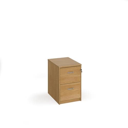 Image of Mr Office Deluxe executive 2 drawer filing cabinet with silver handles 730mm high, Oak