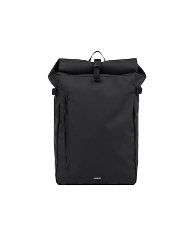 Image of Sandqvist Stream Slim Rolltop Backpack 16”, 26L, Black, Waterproof Laptop Backpack, 16" Laptop Compartment, Recycled Materials