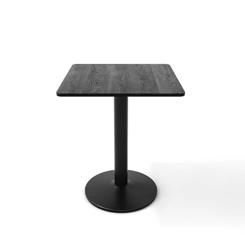 Image of Warmiehomy Small Dining Room Table, 60cm Modern Wooden Square Dining Table for Home Apartment Kitchen Living Room(Black, Square)