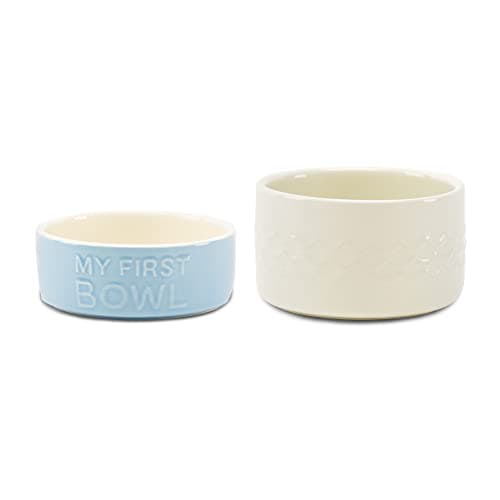 Image of Scruffs My First Icon Puppy Bowl Set - Light Blue/Cream