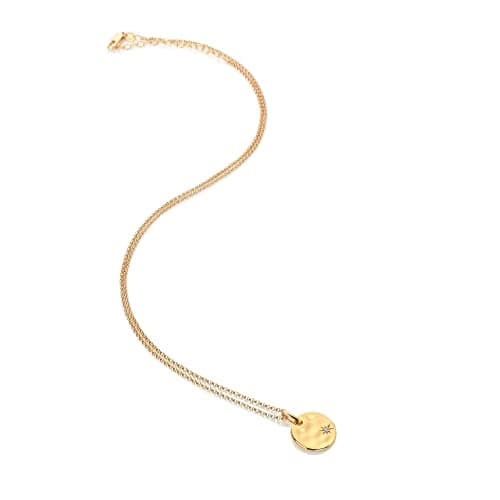 Image of Hot Diamonds x Golden Edit Sterling Silver Lunar Pendant | 18ct Gold | Handset with a Real Diamond