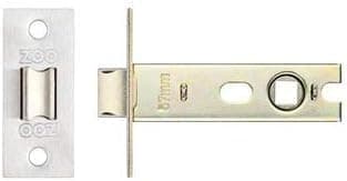 Image of EuroArt Project Tubular Latch 76mm Bolt-Through Satin Stainless Steel Heavy Duty Spring Latch for Internal Doors