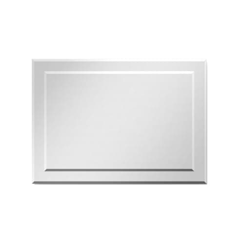 Image of iBathUK Sienna Bathroom Mirror Rectangular Bevelled Designer Mirror with Modern Frameless Wall Mounted Clear Silver Glass, Ideal for Bathrooms, 500x700mm