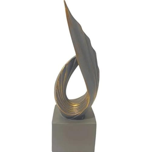 Image of Handmade Abstract Wing Sculpture, Gold Black Modern Decor, Polyester Statue, Elegant Artistic Home Decor (Object-10)