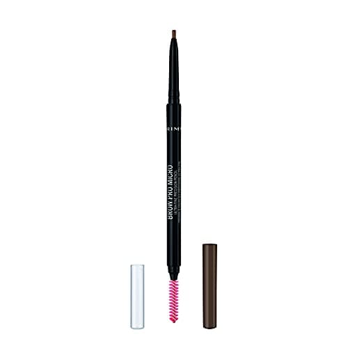 Image of Rimmel London Brow Pro Micro Ultra-Fine Precision Pencil & Brush, Natural-looking Defined Brows, Soft Brown, 0.03 g