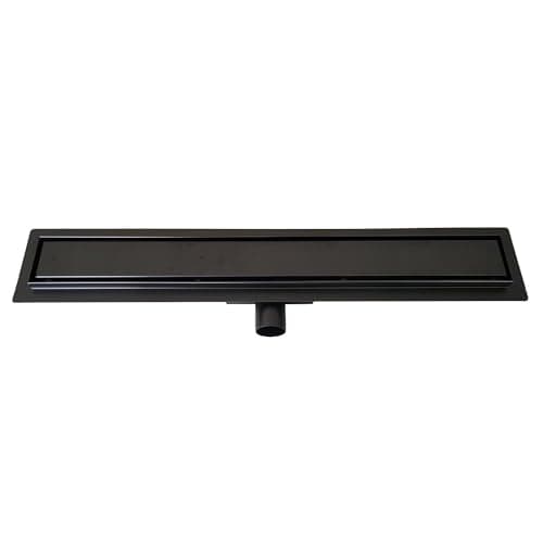 Image of 80cm Black Coloured Stainless Steel Bathroom Floor Linear Shower Drain Sheet