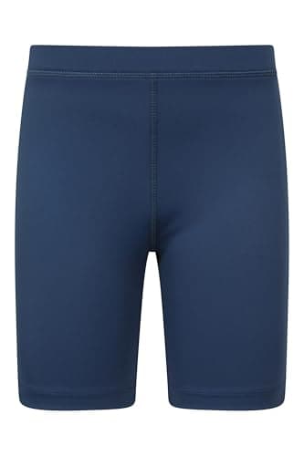 Image of Mountain Warehouse Flick Flack Kids Cycling Shorts - Quick Dry & Moisture Wicking Short Pants -Spring Summer, Walking, Cycling & Outdoors Navy Kids Size 7-8 Years