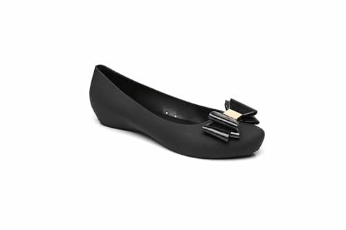 Image of IVACHY Women Girl Black Ballet Shoes Jelly Shoes - Closed Toe Ballerina Pumps- Bow Details- Available Size 3 to 8